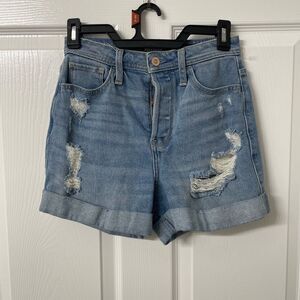 Hollister High Rise Distressed Denim Shorts Size XS
